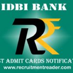IDBI Bank Admit Card