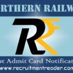 Northern Railway Sports Quota Admit Card