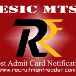 ESIC MTS Admit Card