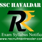 SSC Havaldar Exam Syllabus
