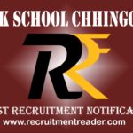 Sainik School Chhingchhip Recruitment