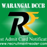 Warangal DCCB Admit Card