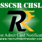 SSCSR CHSL Admit Card