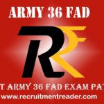 Army 36 FAD Exam pattern & Syllabus