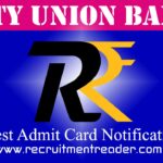 CUB Relationship Managers Admit Card