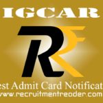IGCAR Admit Card