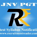 JNV PGT CBT Syllabus 2022