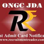 ONGC JDA DV Admit Card 2022