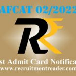 AFCAT 02/2022 Admit Card 2022