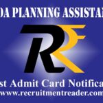 DDA Planning Assistant Admit Card 2022