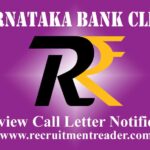 Karnataka Bank Clerk Interview Admit Card