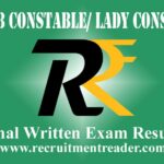 WBPRB Constable/ Lady Constable 2020 Final Test Result