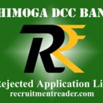 Shimoga DCC Bank Rejected Application List 2022