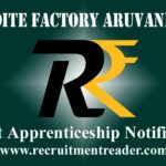 Cordite Factory Aruvankadu Apprenticeship