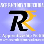 Ordnance Factory Trichy Apprenticeship